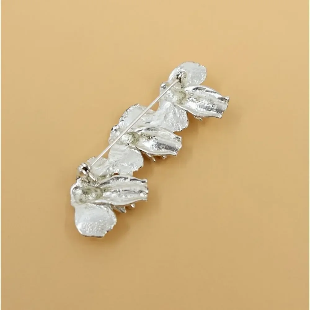 Elephant‎ Brooch Silver-Tone Rhinestone Eye Novelty Pin